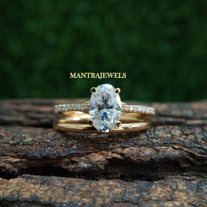 Moissanite Diamond Ring Oval Cut 2.00 CT - Cathedral Setting Handmade Jewelry - Eternity Ring Gift for Her - Anniversary Gift for Women