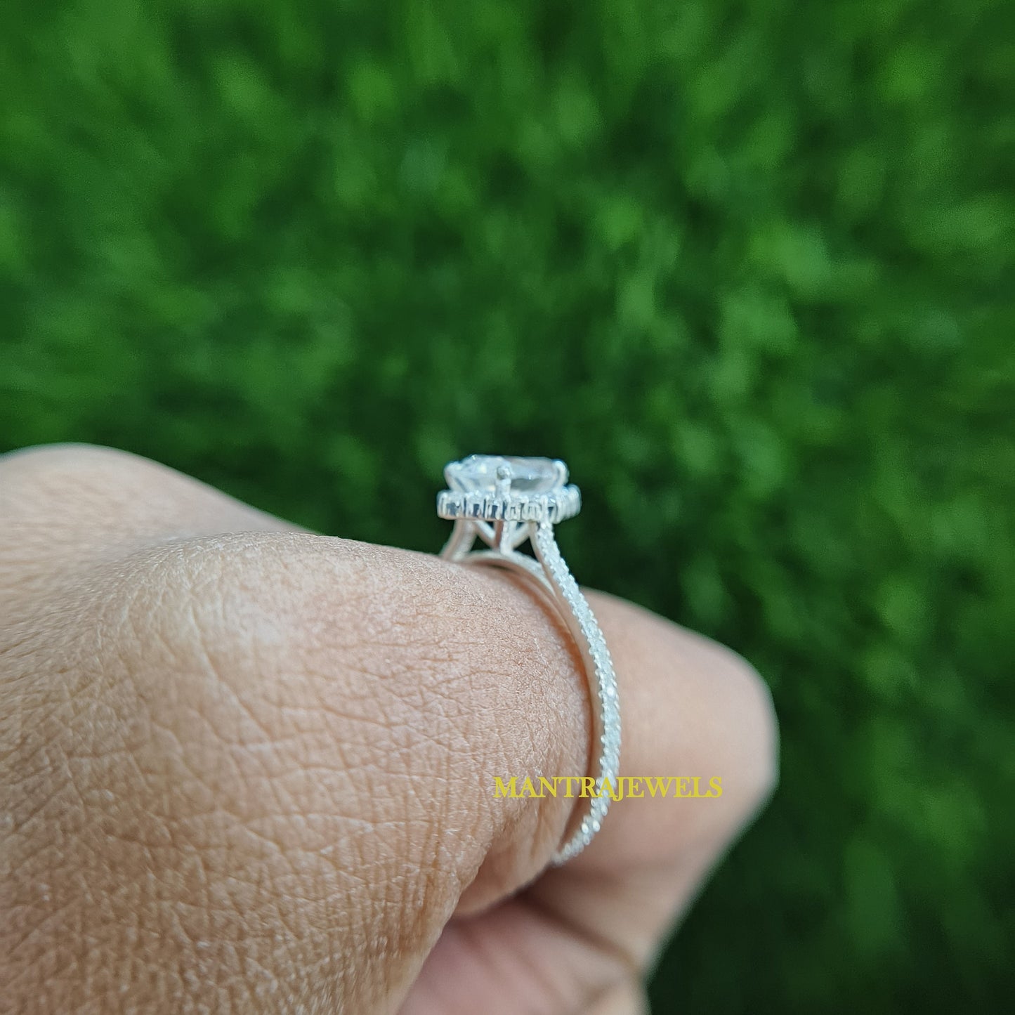 Pear Cut 1.25Ct TW Moissanite Ring 14k White Gold Engagement Ring Jewelry Promise Ring Gemstone Wedding Ring Gift