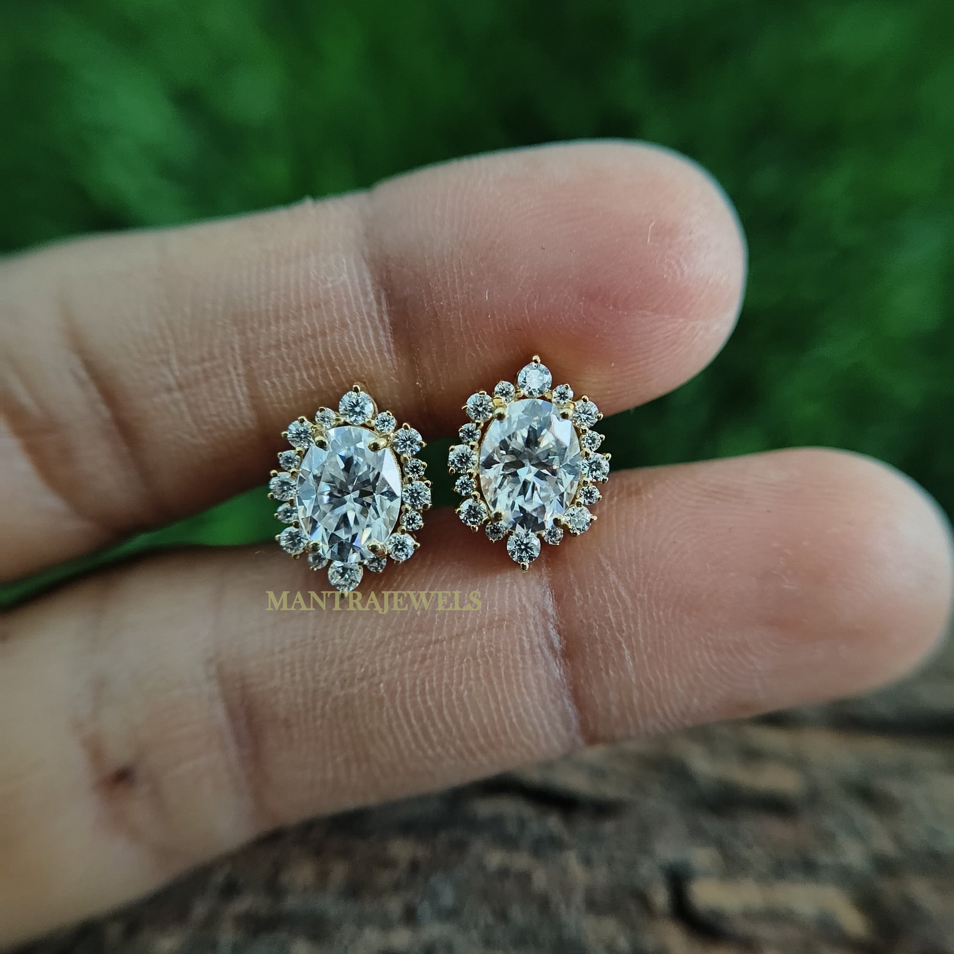 Moissanite Earring for Women - 14K Gold Earring for Her - 1.50Ct Oval Cut Moissanite Engagement Earring - Stud Moissanite Earrings