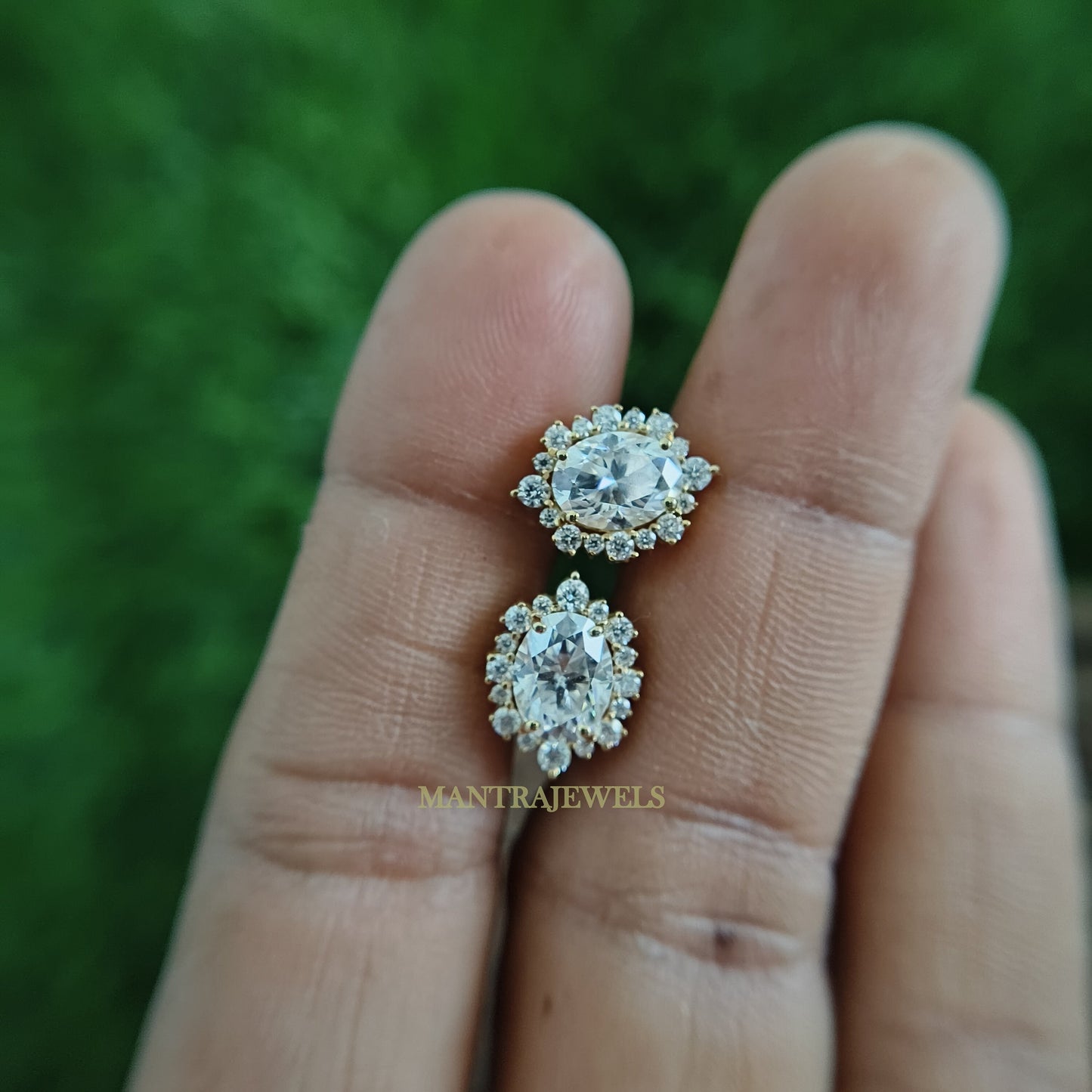 Moissanite Earring for Women - 14K Gold Earring for Her - 1.50Ct Oval Cut Moissanite Engagement Earring - Stud Moissanite Earrings