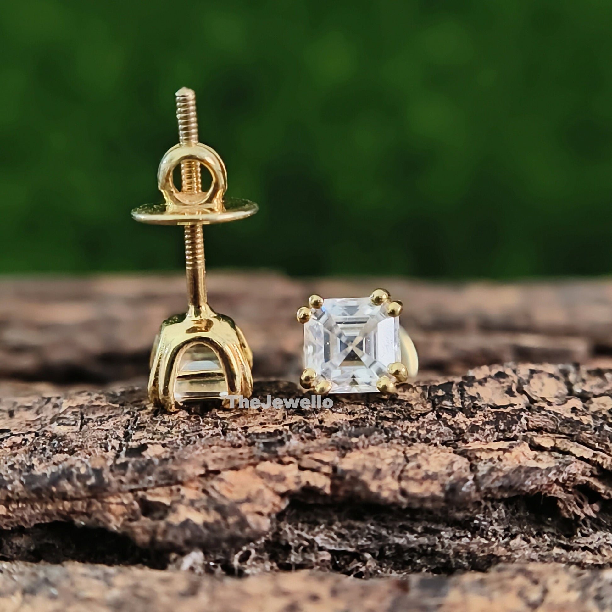 1.00 CT Moissanite Solitaire Stud 925 Sterling Silver Solid Gold Earnings White\Rose\Yellow Screw Back