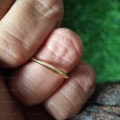 Plain White/Rose/Yellow Solid Gold Wedding Band, 2.50MM 14k Gold Ring - Gold Wedding Rings also used as Stacking Rings - Thin Wedding Band