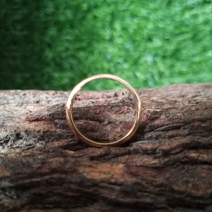 Plain White/Rose/Yellow Solid Gold Wedding Band, 2.50MM 14k Gold Ring - Gold Wedding Rings also used as Stacking Rings - Thin Wedding Band