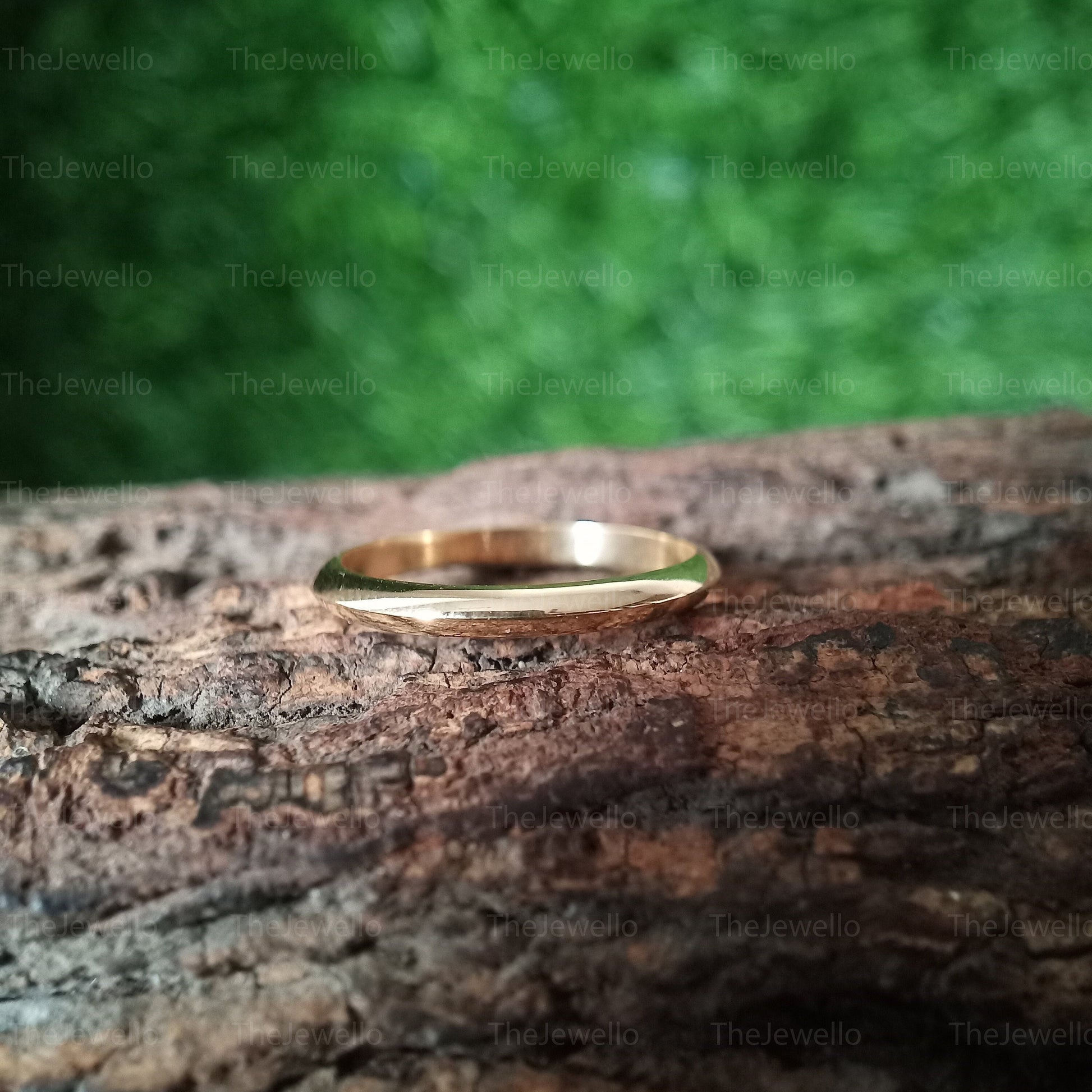 Plain White/Rose/Yellow Solid Gold Wedding Band, 2.50MM 14k Gold Ring - Gold Wedding Rings also used as Stacking Rings - Thin Wedding Band