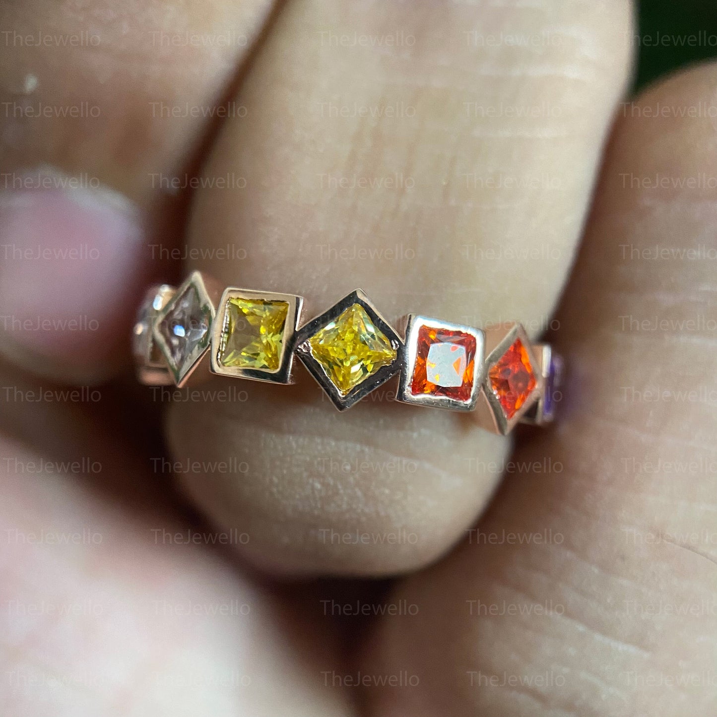 Family Birthstone Rings, Gold Personalized Dainty Ring, Diamond Ring, Birthstone Rings for Mom, Personalized Jewelry, Multi-Stone Ring