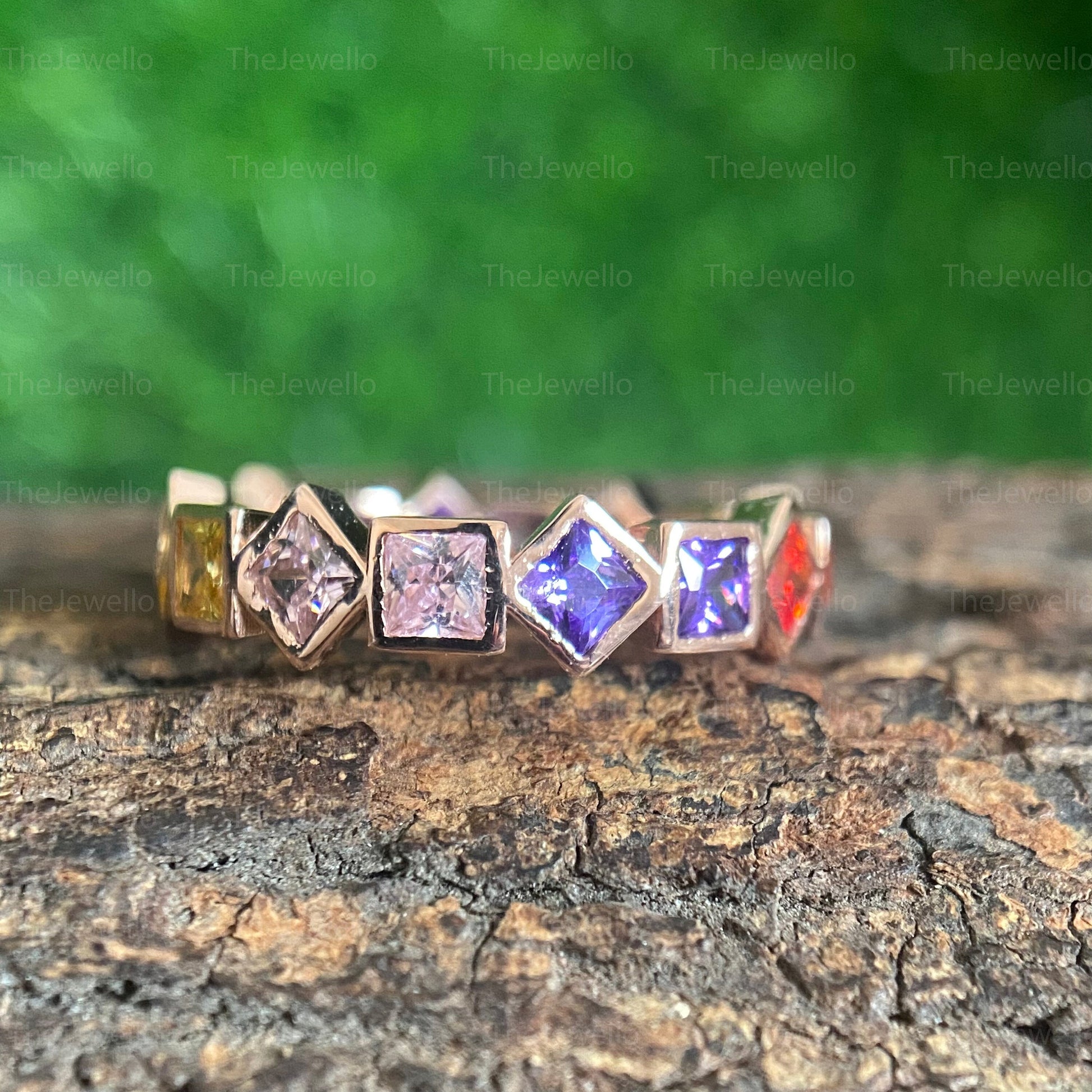 Family Birthstone Rings, Gold Personalized Dainty Ring, Diamond Ring, Birthstone Rings for Mom, Personalized Jewelry, Multi-Stone Ring