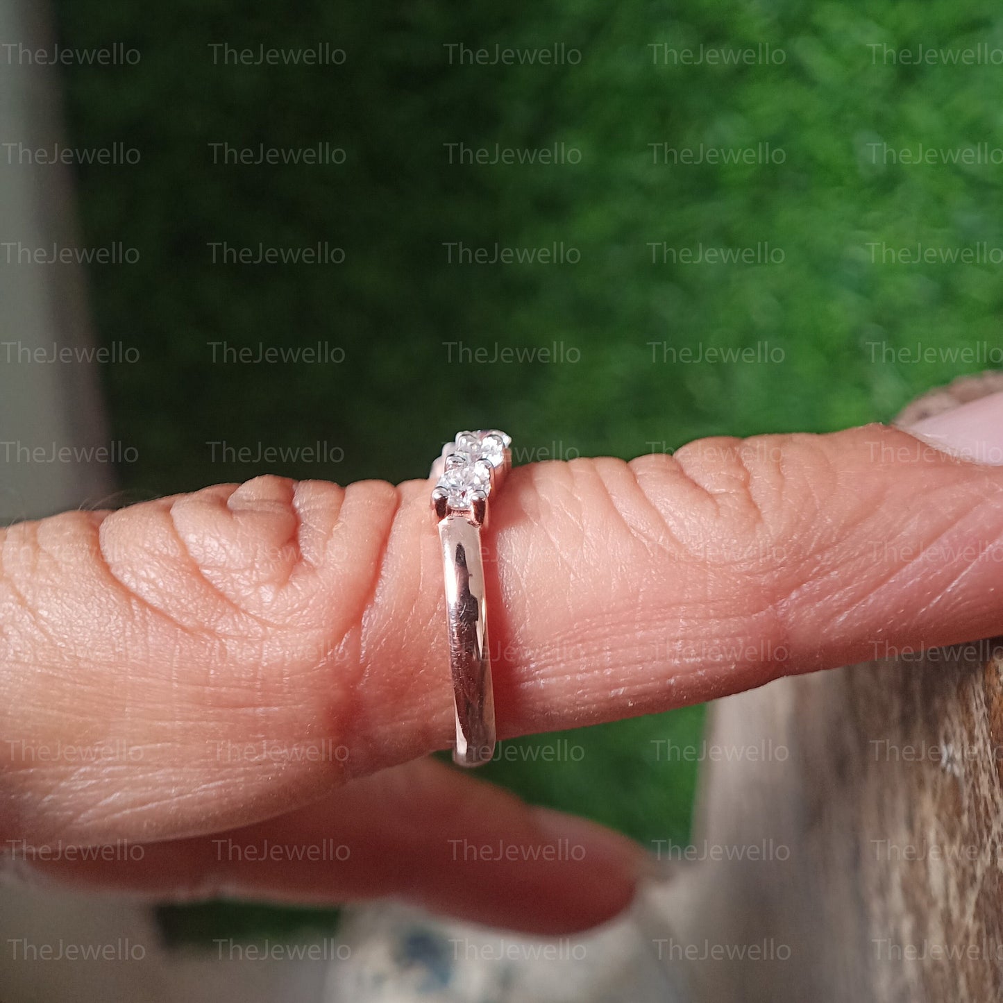 Round Moissanite Wedding Band Ring set 5 Stone Round Cut Moissanite Wedding Band, Dainty Curved Wedding Bridal Band for Your Engagement Ring