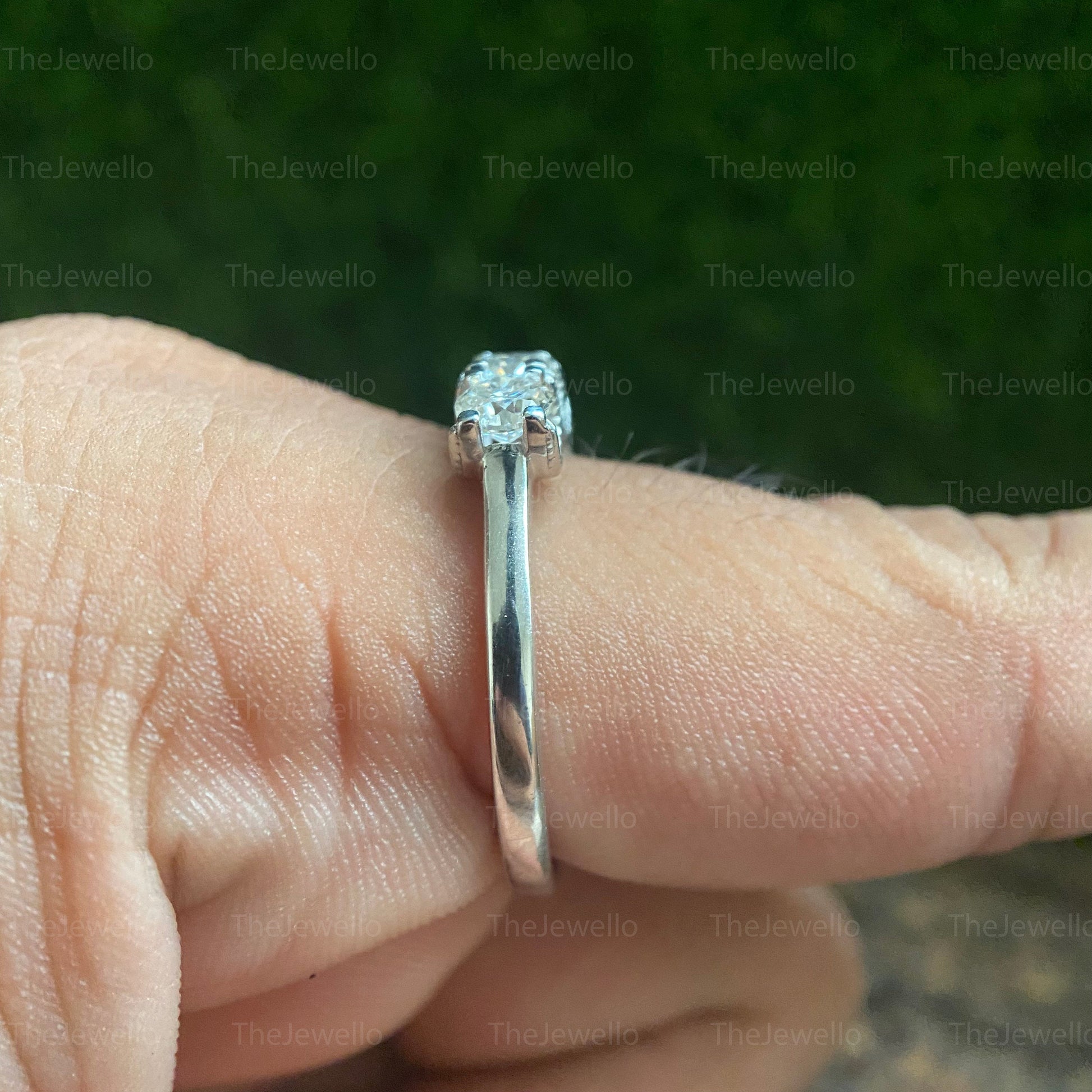 5 Stone Moissanite Wedding Band Ring, Solid 10k/14k/18k White Gold Rings, Matching Band For Engagement Ring, Moissanite Anniversary Rings