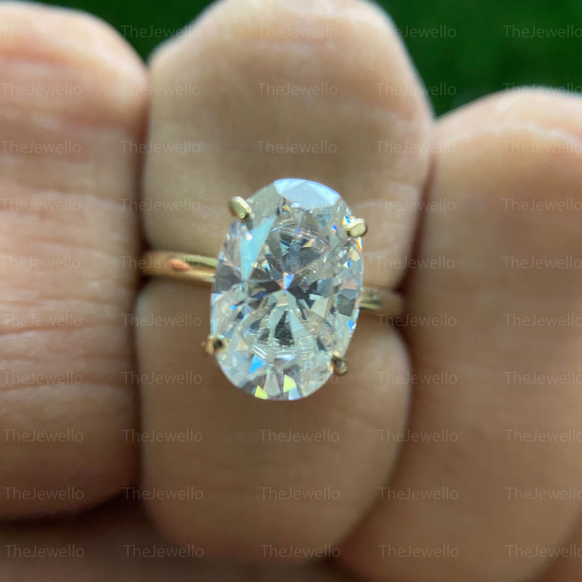 Oval Cut Moissanite 3.75 Carat Engagement Ring Solitaire Hidden Halo Wedding Anniversary Ring Solid 10/14/18k Yellow Gold Ring