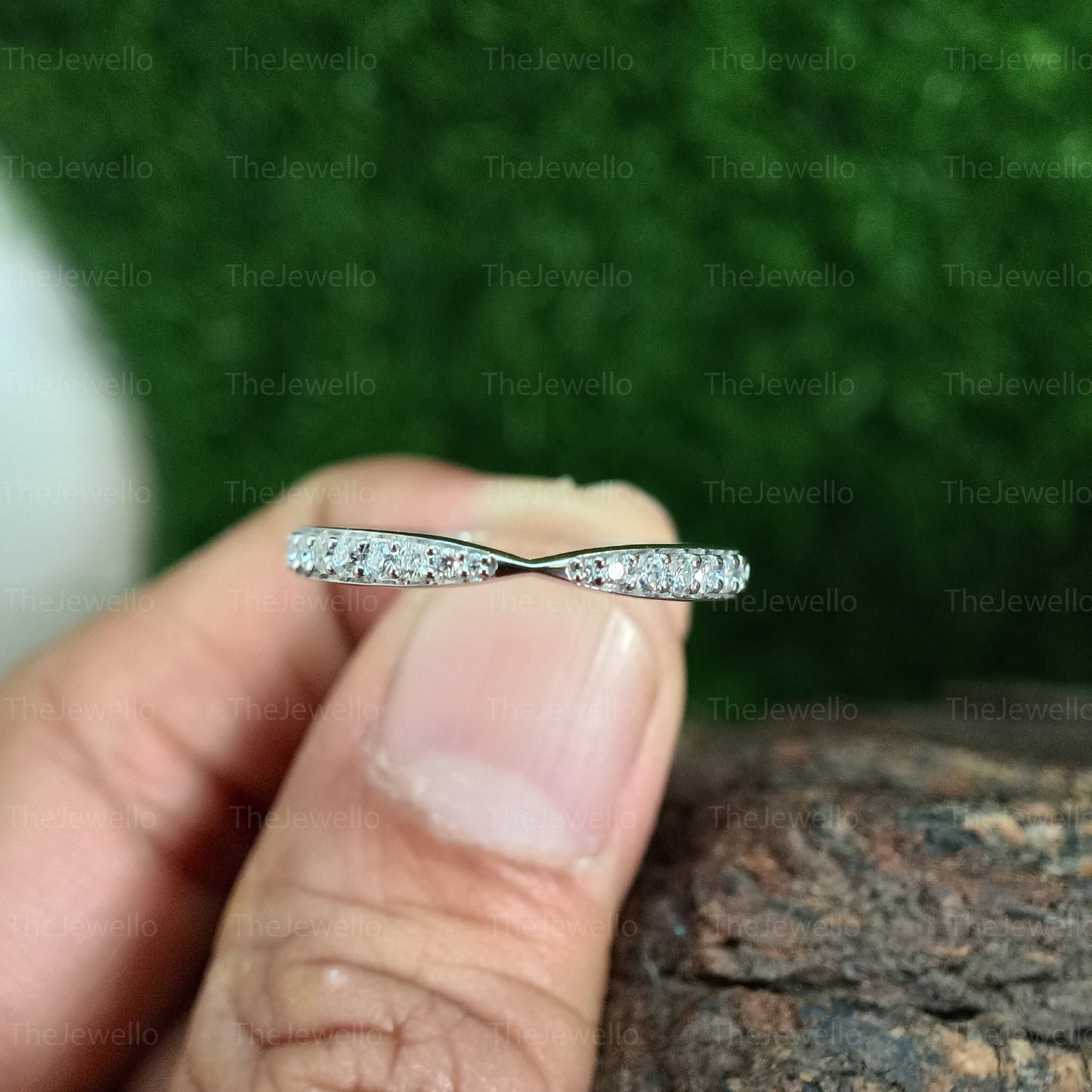 Moissanite Half Eternity Ring for Women - Round Cut Moissanite Engagement Band Ring - Wedding Gift For Her