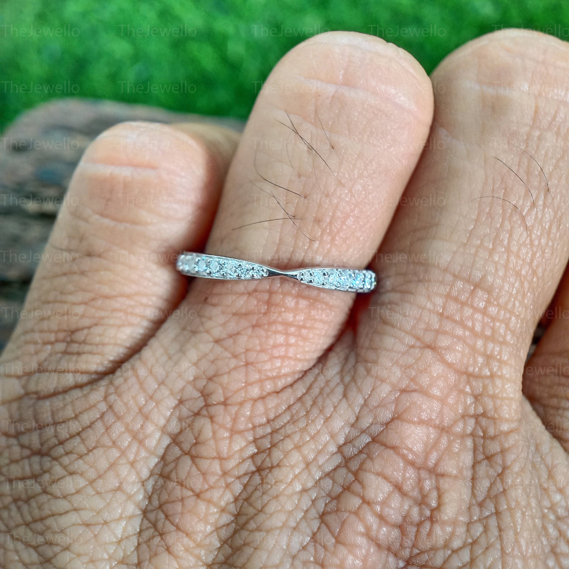 Moissanite Half Eternity Ring for Women - Round Cut Moissanite Engagement Band Ring - Wedding Gift For Her