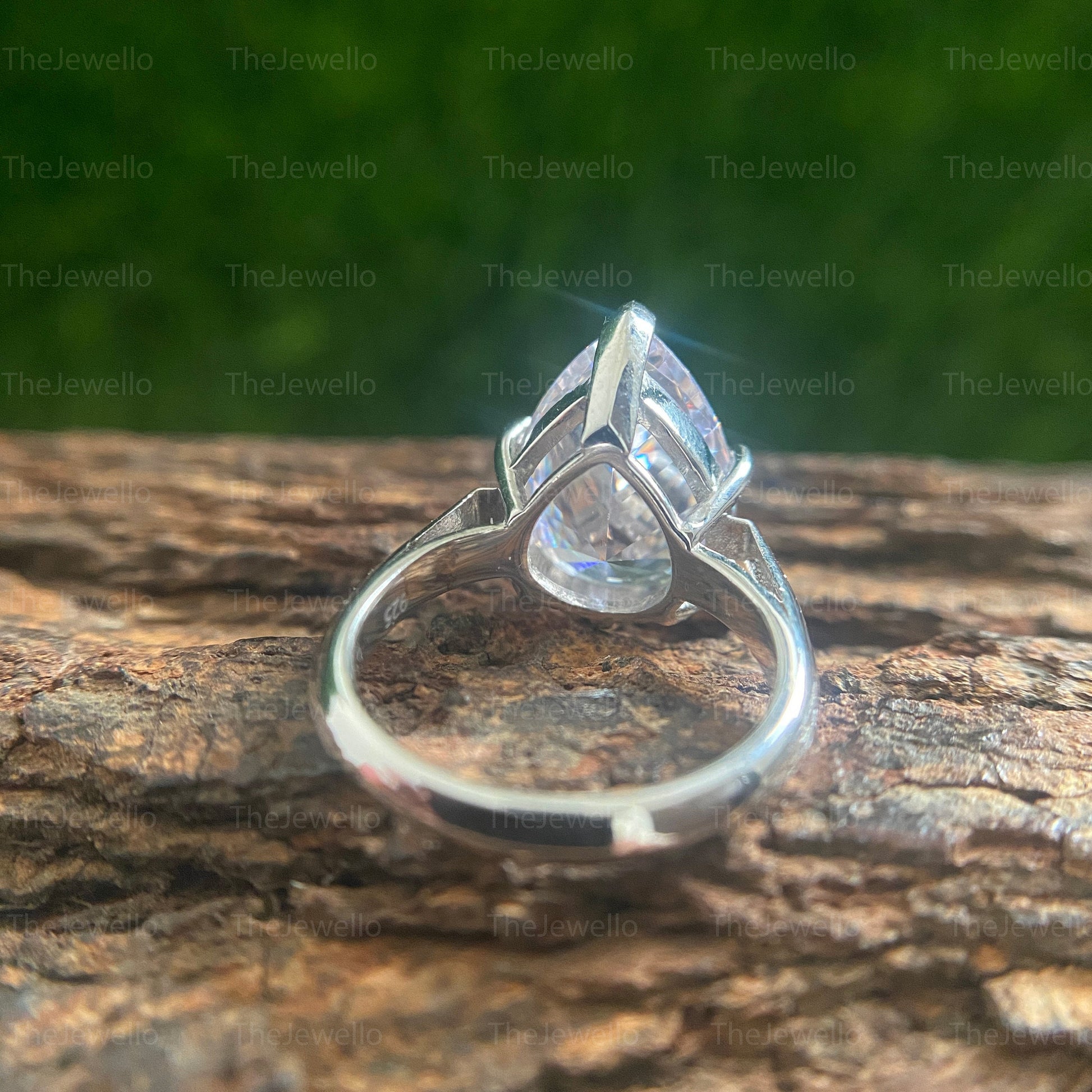 Brilliant Pear Cut Moissanite Engagement Ring/ Solitaire Basket Prong Set Moissanite Ring/ White Gold Handmade Jewelry For Women's.