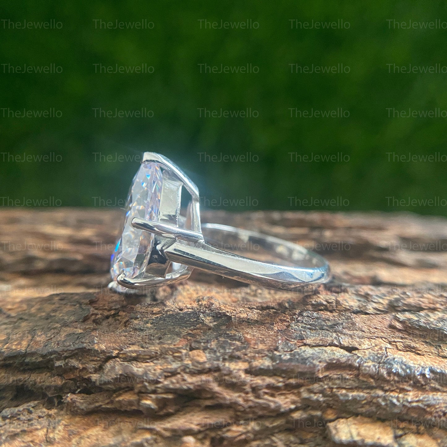 Brilliant Pear Cut Moissanite Engagement Ring/ Solitaire Basket Prong Set Moissanite Ring/ White Gold Handmade Jewelry For Women's.