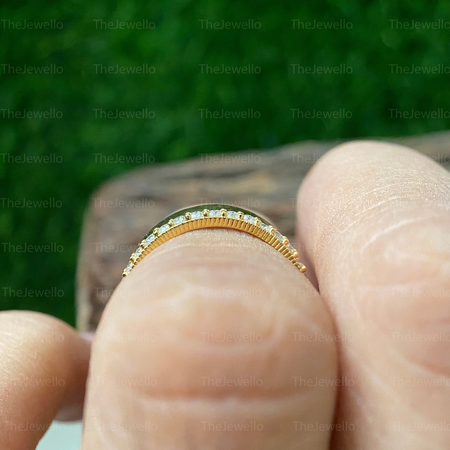 Round Cut Moissanite Eternity Band Ring 0.65 Ct. - 14K Yellow Gold Engagement Ring for Men - Men's Gold Ring - Wedding Ring for Him