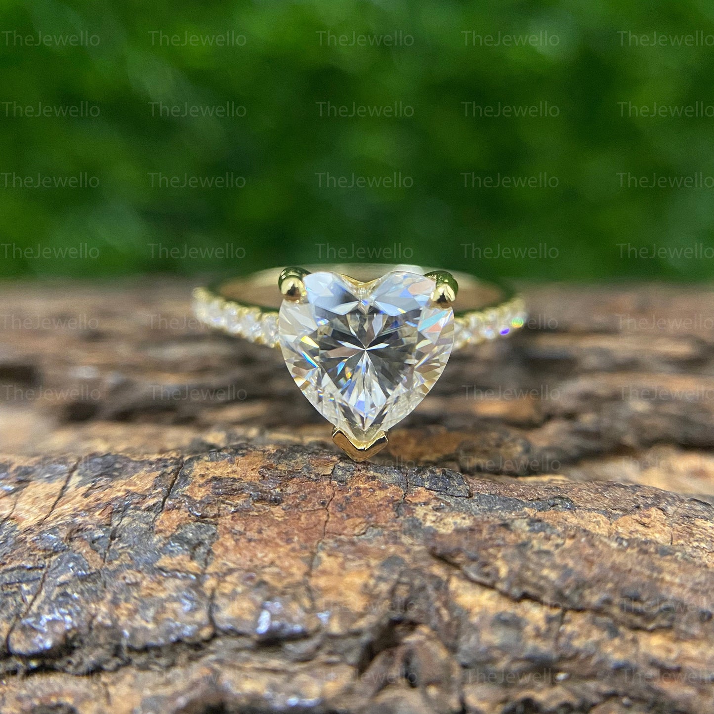 Vintage 2.33 TCW Heart Cut Moissanite Engagement Ring, Heart Wedding Ring, Colorless Moissanite Ring, Anniversary Gift Ring