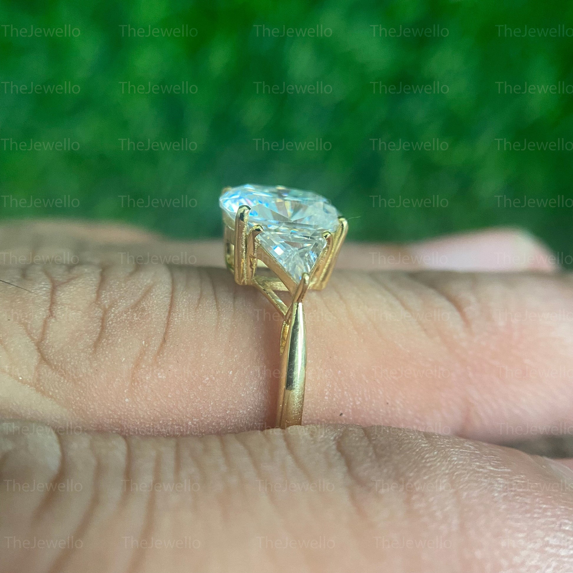 Colorless Elongated Cushion Moissanite Ring, Wedding Ring in Solid 10/14/18 Yellow Gold Handmade Anniversary Gift Ring Moissanite Women Ring