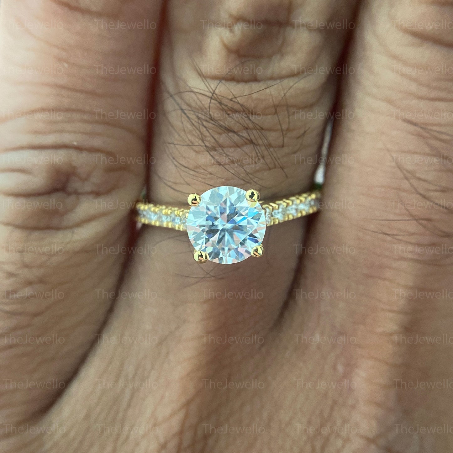 1.50 Ct Round Cut Moissanite Engagement Ring, Wedding Moissanite Ring, Elegant Bridal Wedding Ring, Promise Ring for Women.