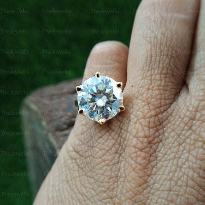 10 CT Brilliant Round Cut- Moissanite Ring- Engagement Ring- Wedding Ring- Proposal Ring- Danity Ring- Anniversary Ring- Gift for her