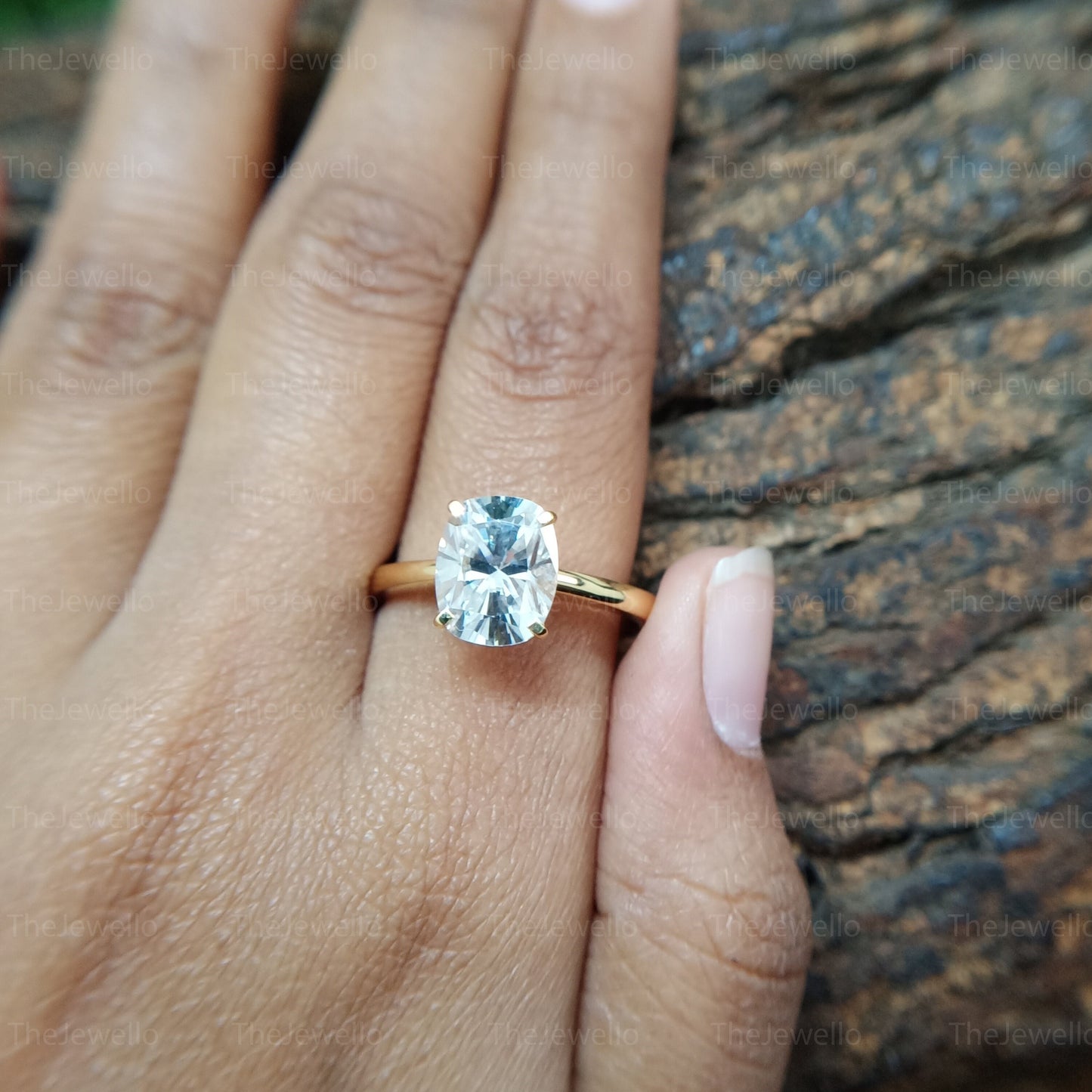 2.69 Colorless Cushion Cut Moissanite Ring, Solitaire Moissanite Diamond Ring, Tulip Setting Engagement Bridal Ring, Gift For Her