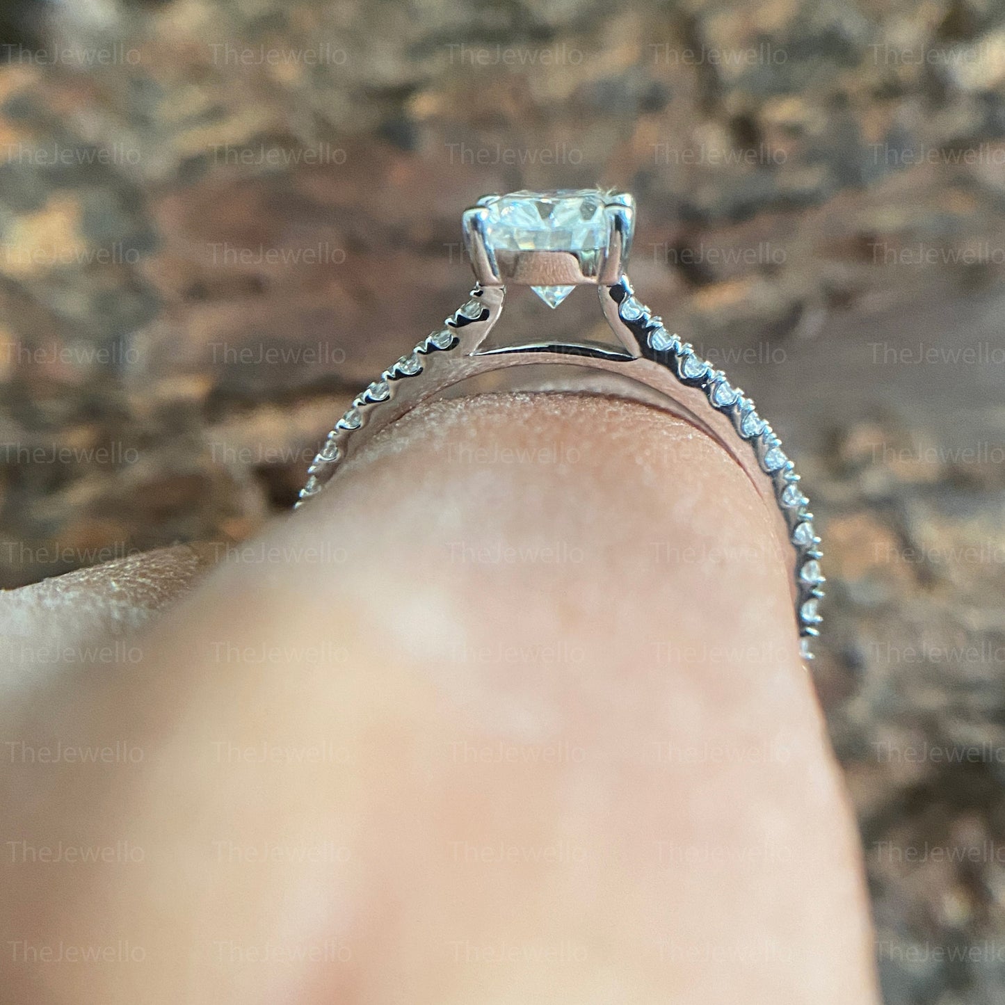 Elongated Cushion Cut Moissanite Ring/ Half Eternity Side Stone Simulated Diamond Ring/ Luxury Engagement Jewelry Ring For Her.