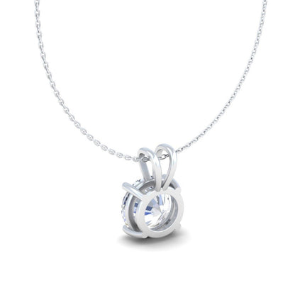 925 Sterling Silver Round Moissanite Pendant, Solitaire Moissanite Necklace, Pendant with 18 inch box silver chain