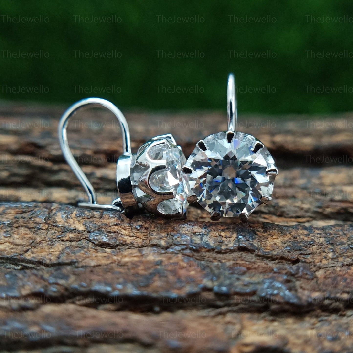 2.00 Ct Round Cut Drop Dangle Moissanite Earring, 925 Silver Dainty Dangle Earrings, Drop-Dangle Earrings For Birthday Gift