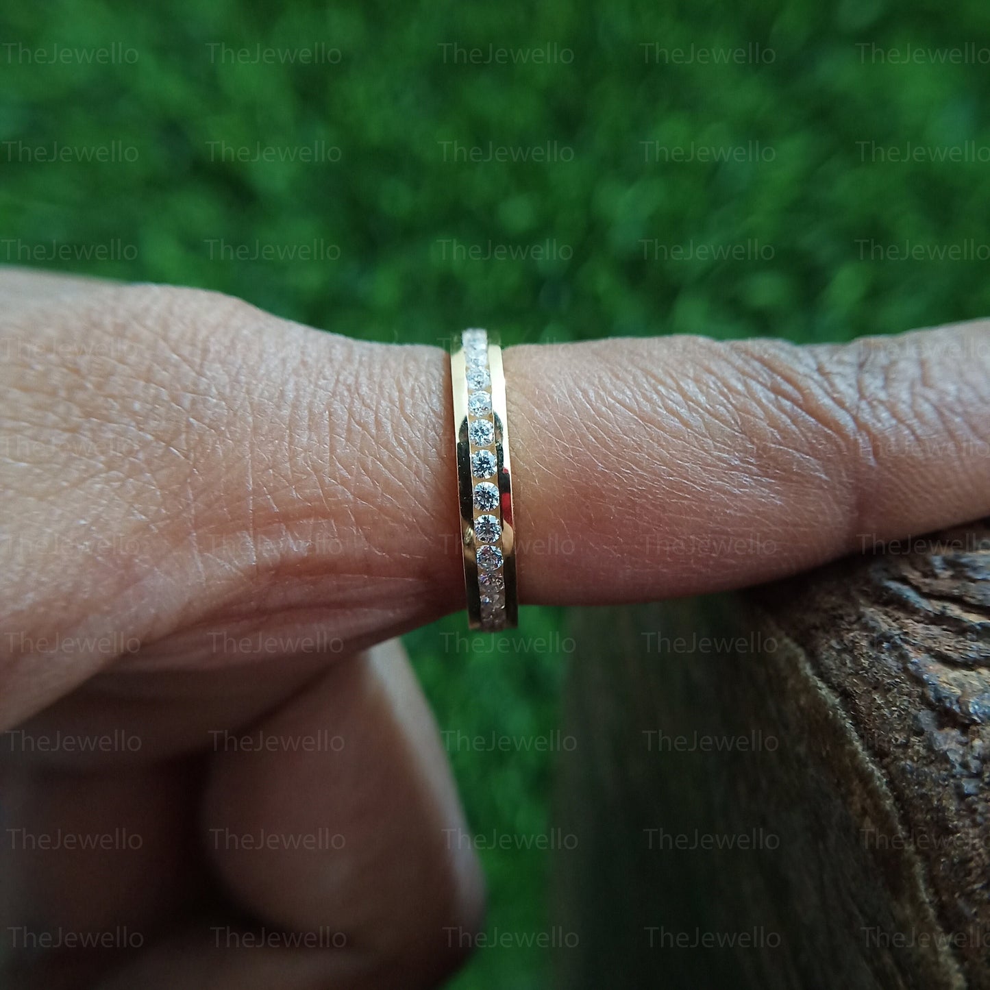 2mm Channel Set White Moissanite Eternity Wedding Band In 14k White Gold 14k Rose Gold 14k Yellow Gold Full Eternity Band Ring