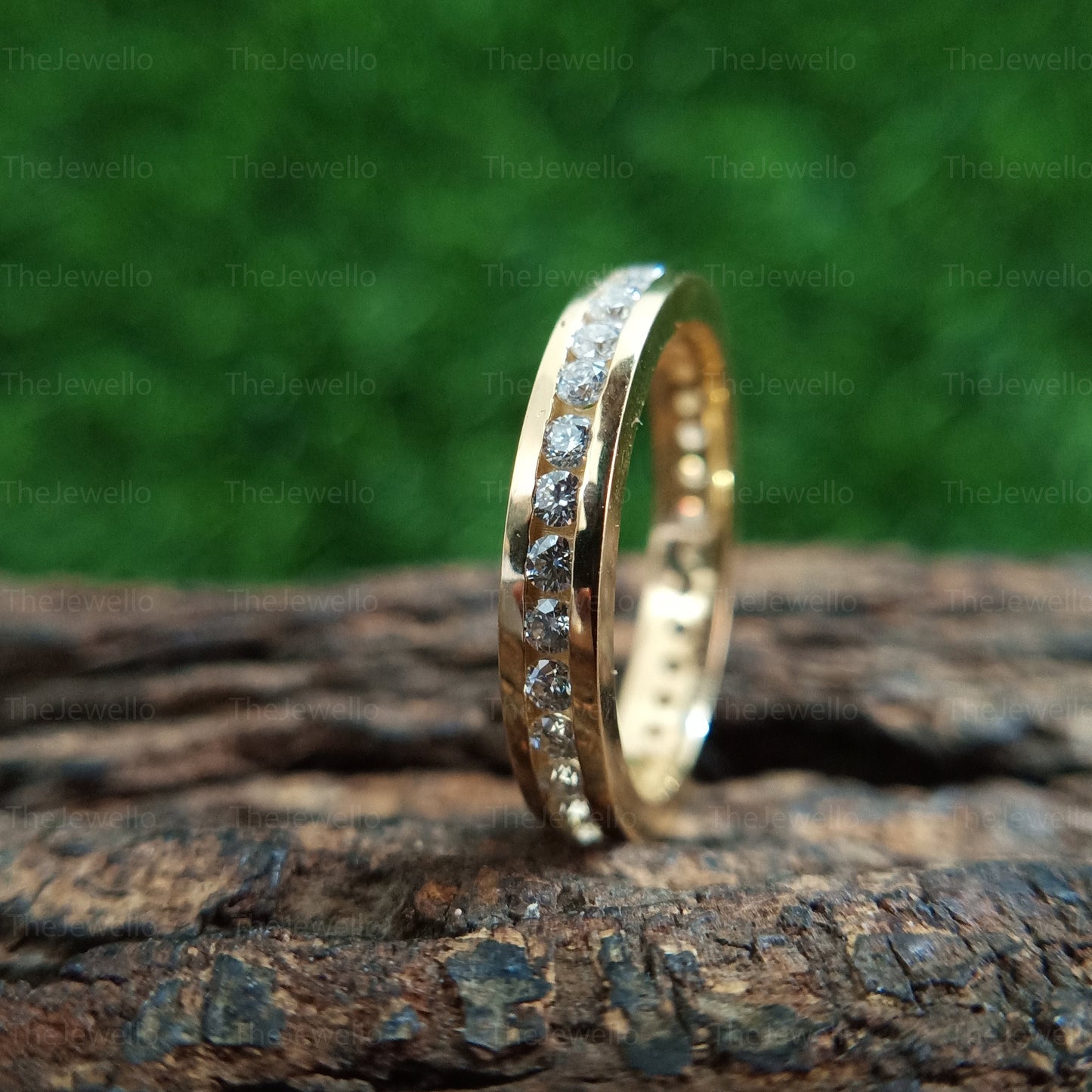 2mm Channel Set White Moissanite Eternity Wedding Band In 14k White Gold 14k Rose Gold 14k Yellow Gold Full Eternity Band Ring