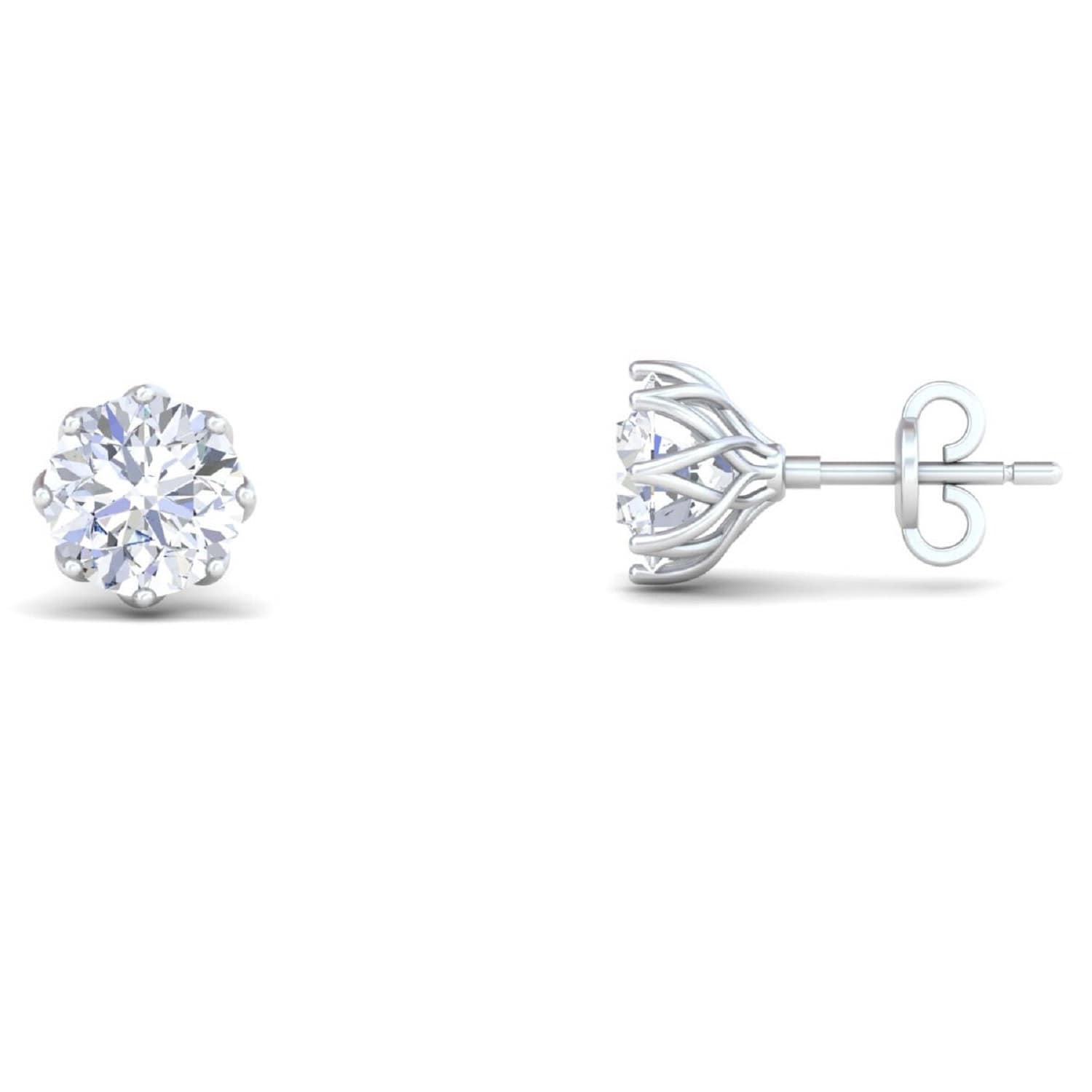 3.67Ct Round Cut Forever Classic Moissanite Earrings, 925 Sterling Silver Screw back Stud Earrings