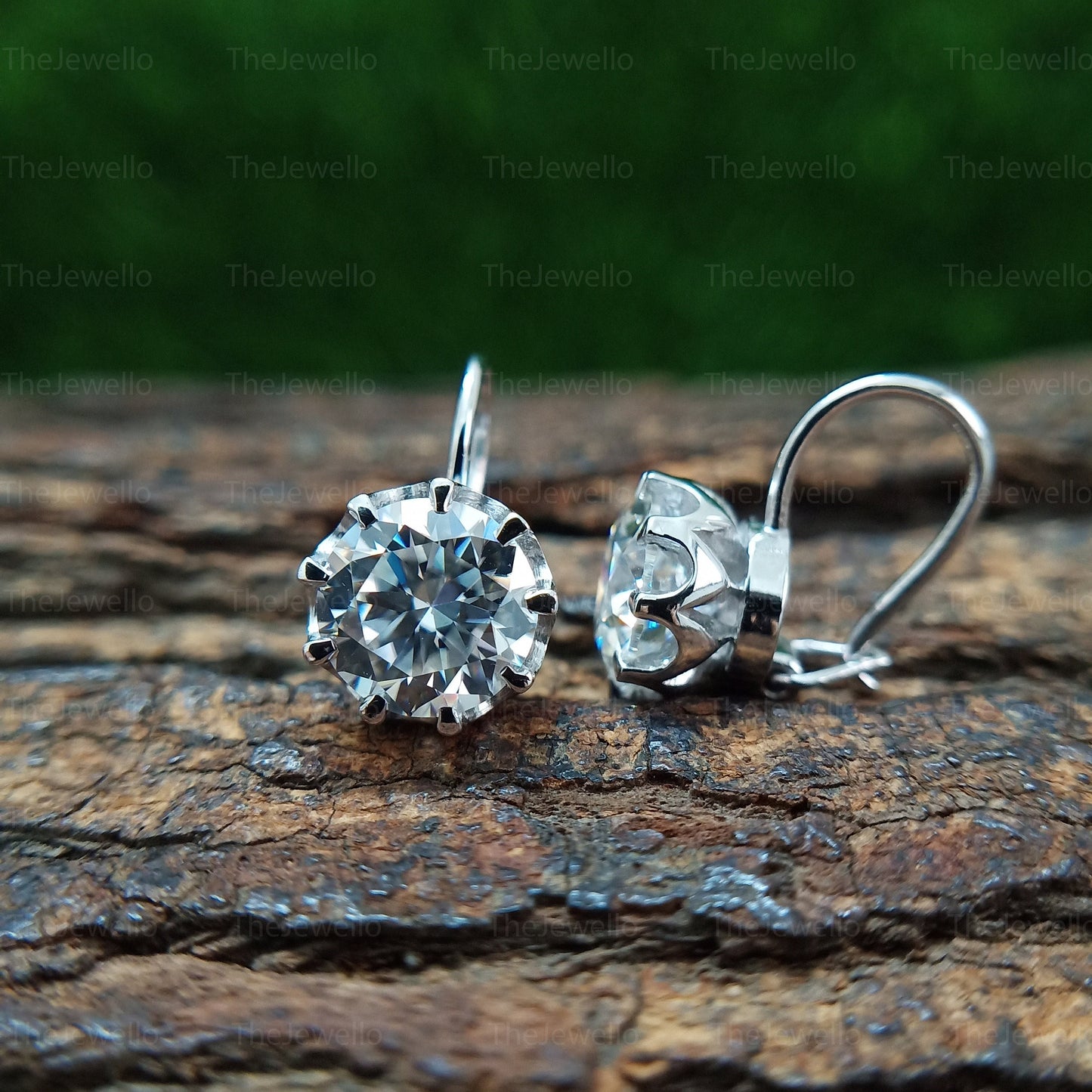 2.00 Ct Round Cut Drop Dangle Moissanite Earring, 925 Silver Dainty Dangle Earrings, Drop-Dangle Earrings For Birthday Gift