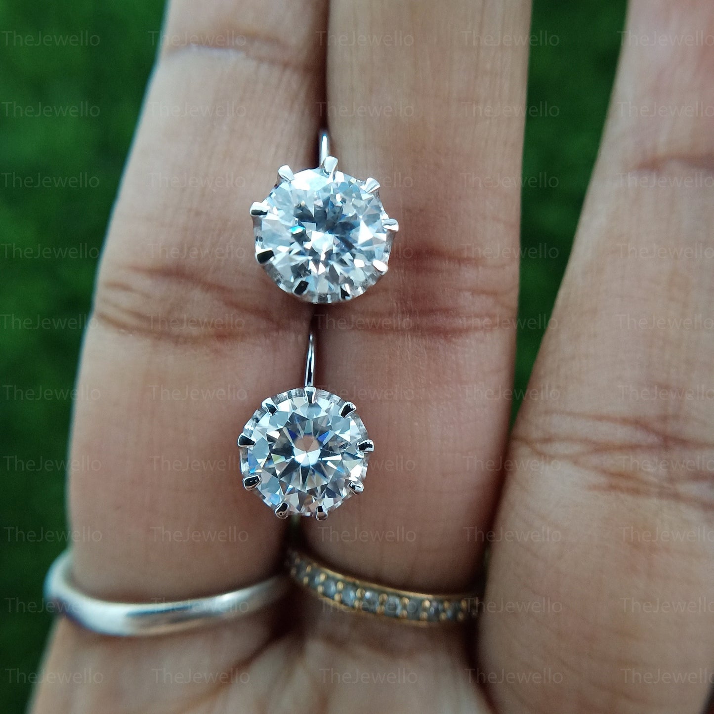 2.00 Ct Round Cut Drop Dangle Moissanite Earring, 925 Silver Dainty Dangle Earrings, Drop-Dangle Earrings For Birthday Gift