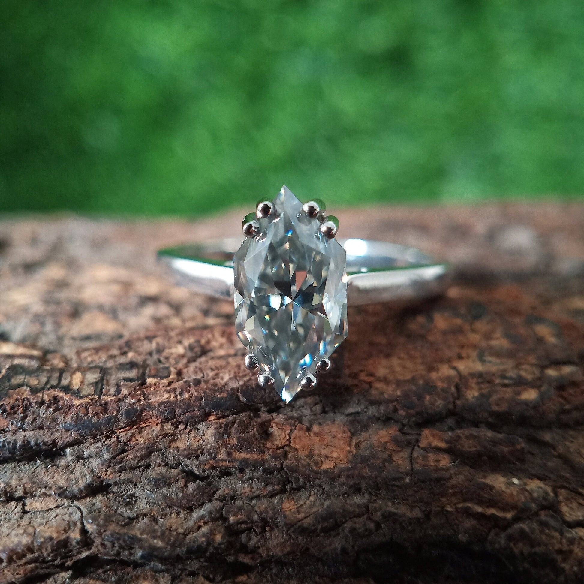 1.65Ct Dutch Marquise Cut Moissanite Ring, Grey Marquise Moissanite Solitaire Ring, Gray Dutch Marquise Cut Engagement Ring