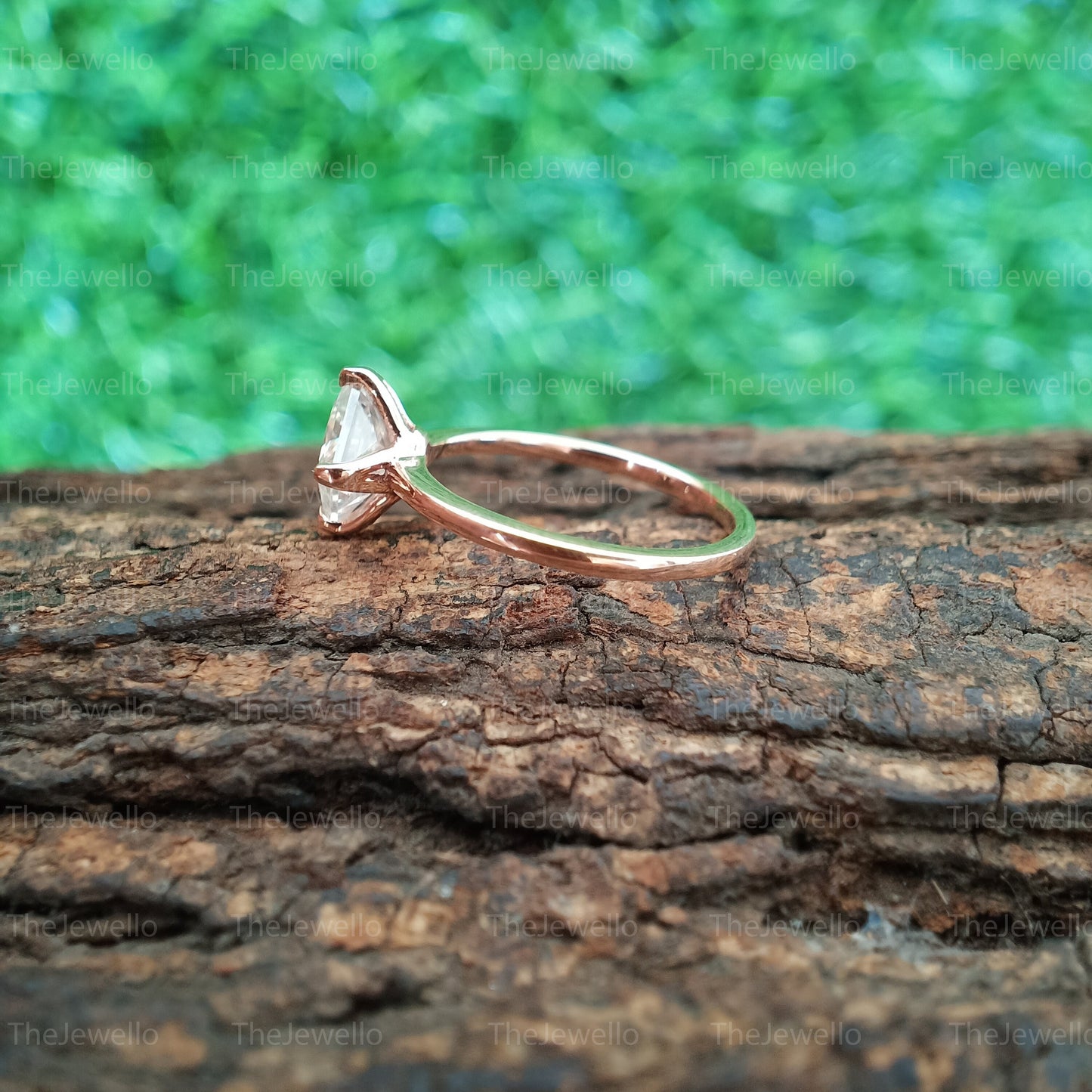 1.40 CT Princess Cut Moissanite Engagement Ring / 14K Rose Gold Promise Ring For Her / Handcrafted Moissanite Ring / Thanksgiving Women Gift