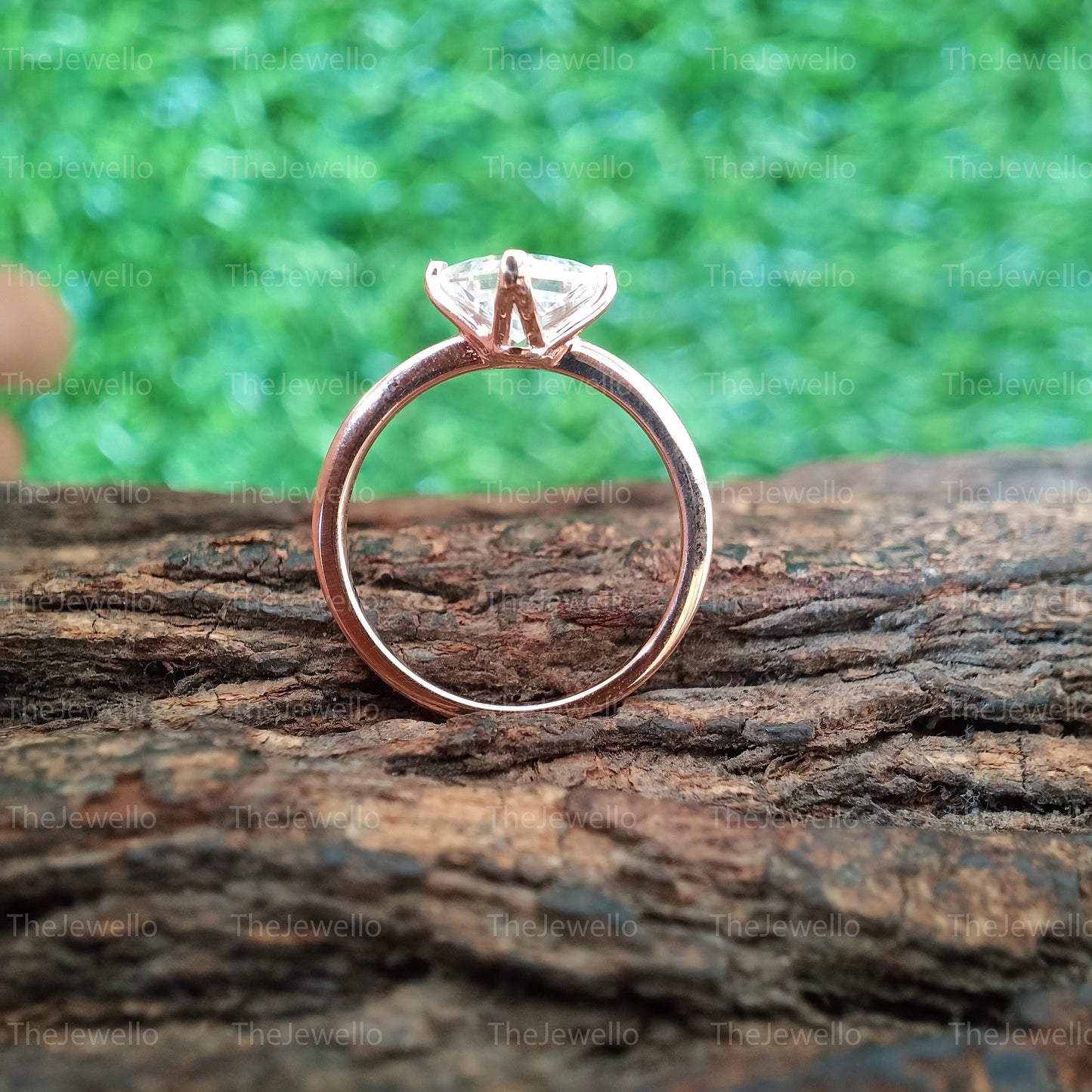 1.40 CT Princess Cut Moissanite Engagement Ring / 14K Rose Gold Promise Ring For Her / Handcrafted Moissanite Ring / Thanksgiving Women Gift