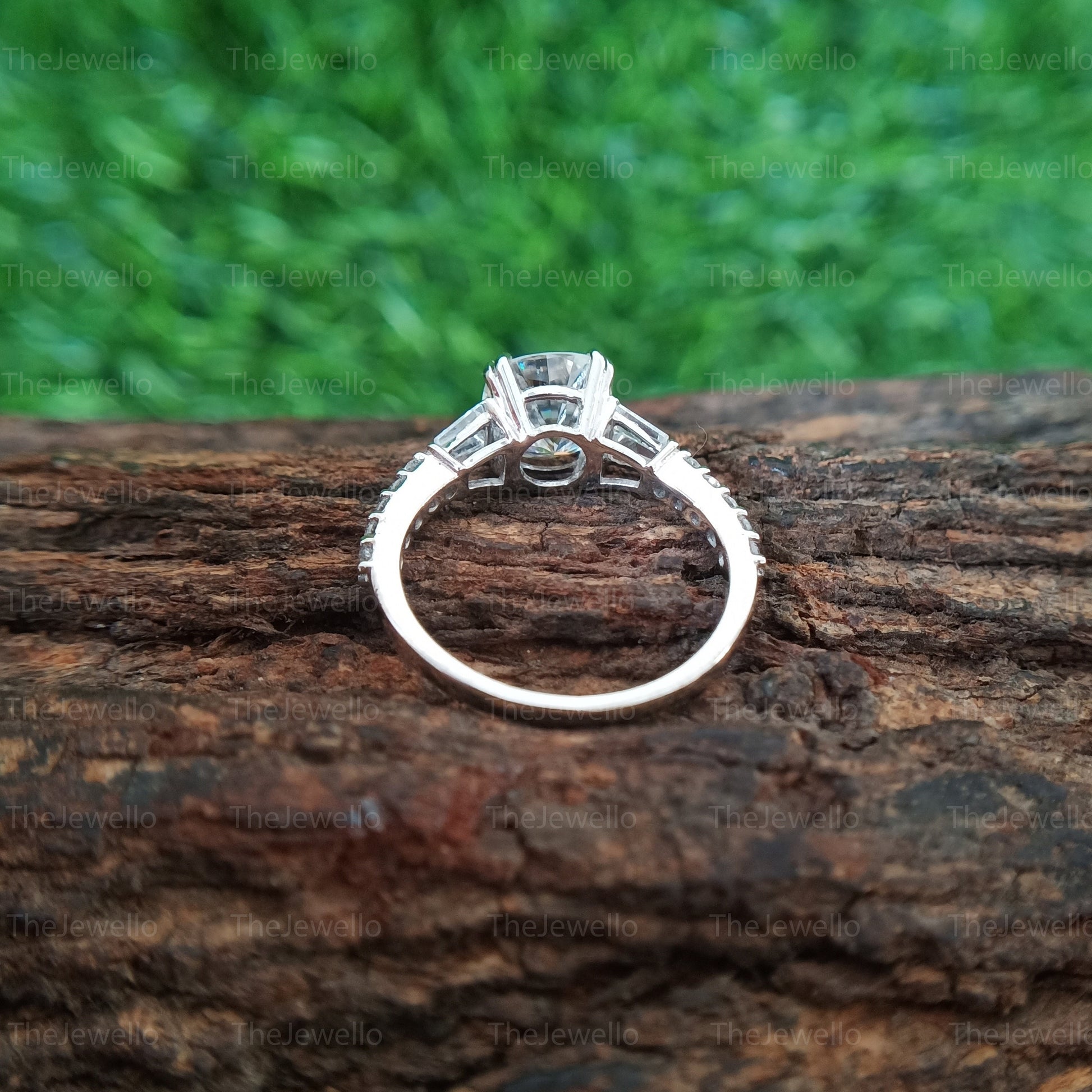 Antique Cushion Cut Moissanite Engagement Ring, Elongated Cushion Cut Ring, Side Tapper Moissanite Engagement Ring