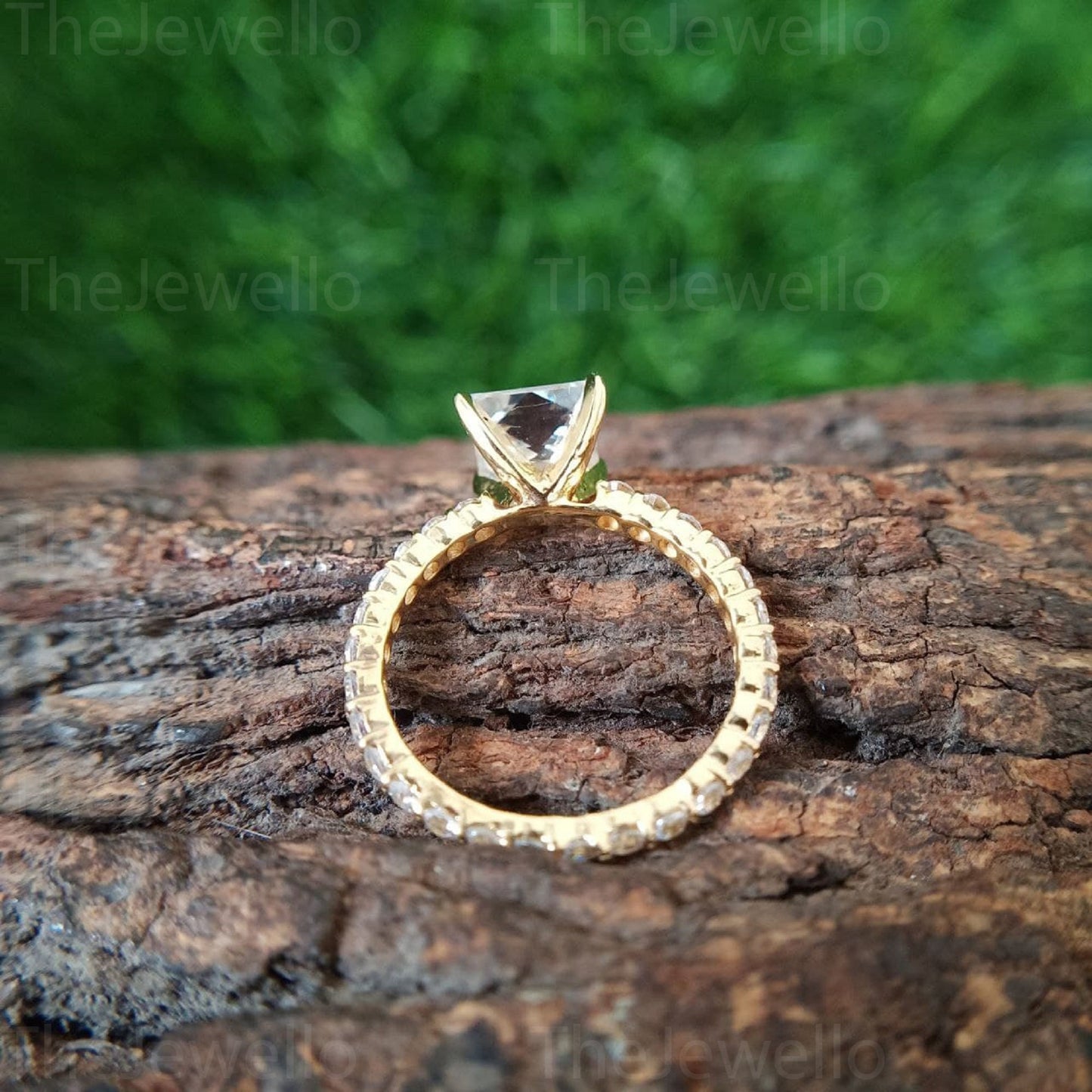 2.70 TCW Unique French Cut Colorless Moissanite Ring, 14K 18K Yellow Gold Wedding Ring, Anniversary Surprise Gift For her