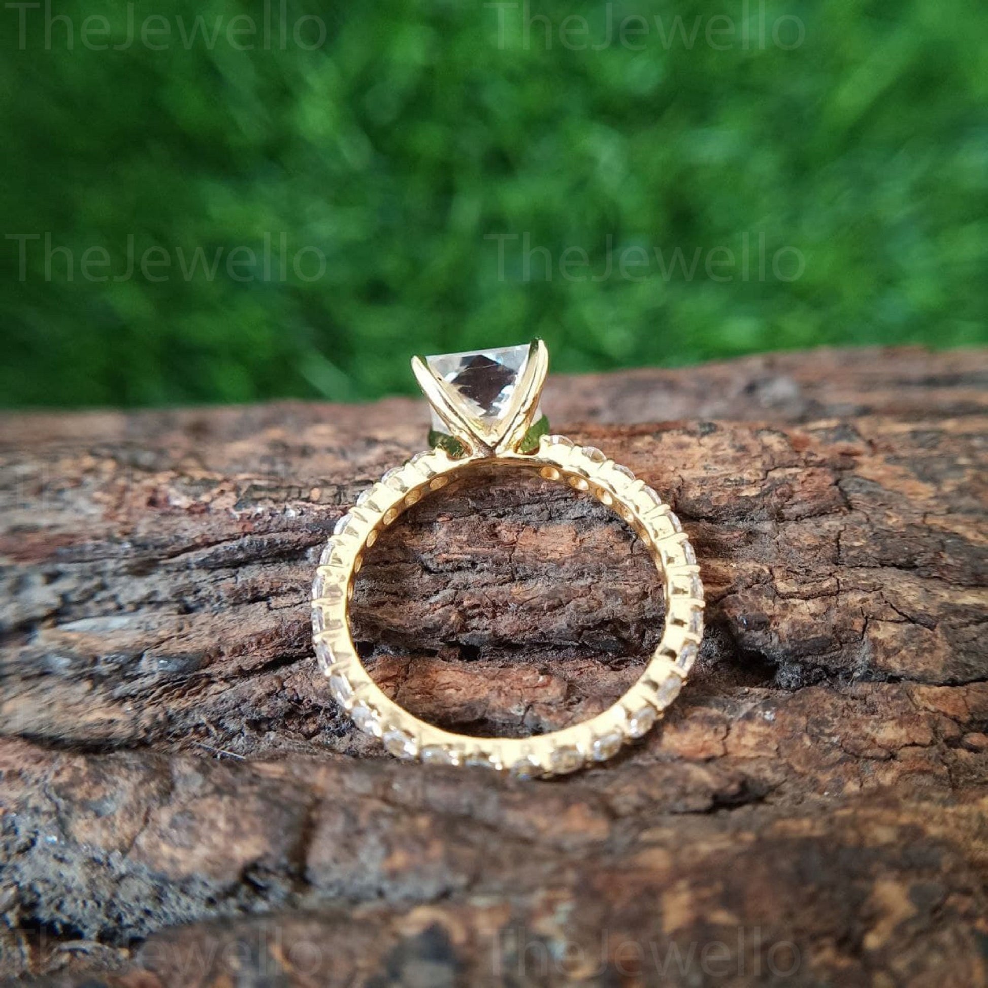 2.70 TCW Unique French Cut Colorless Moissanite Ring, 14K 18K Yellow Gold Wedding Ring, Anniversary Surprise Gift For her