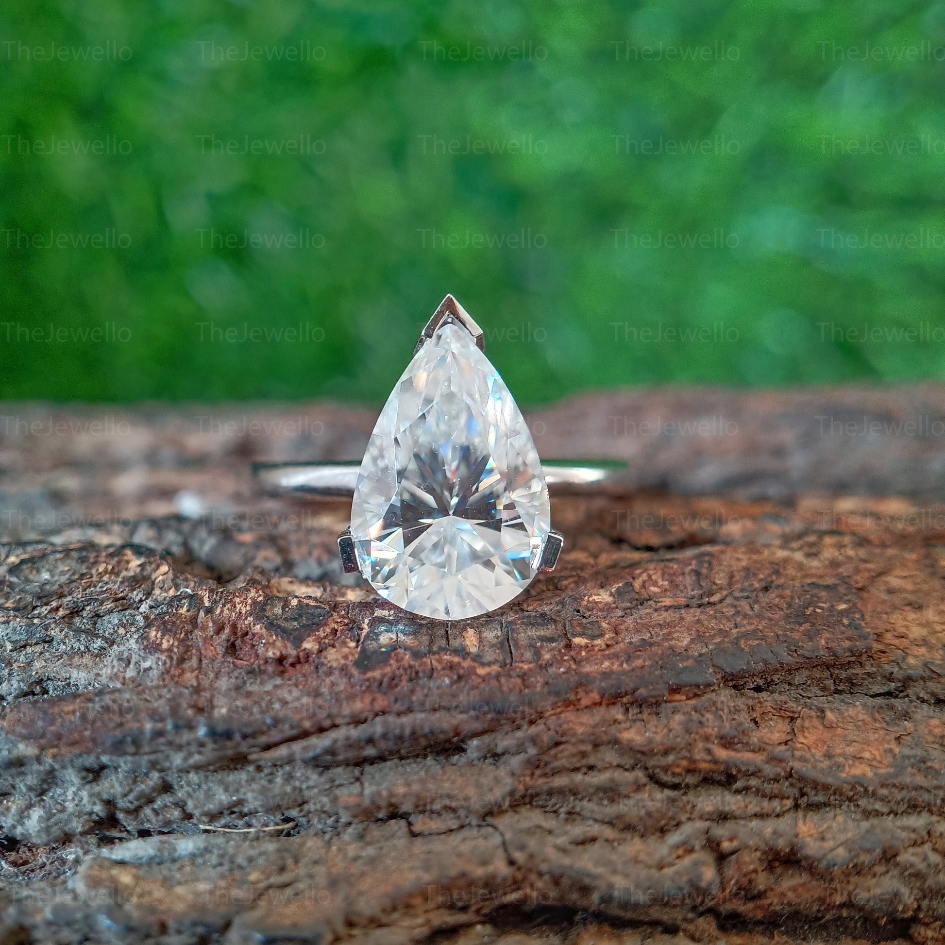 3.00Ct Pear Shaped Engagement Ring, Solitaire Pear Solitaire Ring, 950 Platinum Pear Cut Moissanite Ring, Engagement Ring Gift