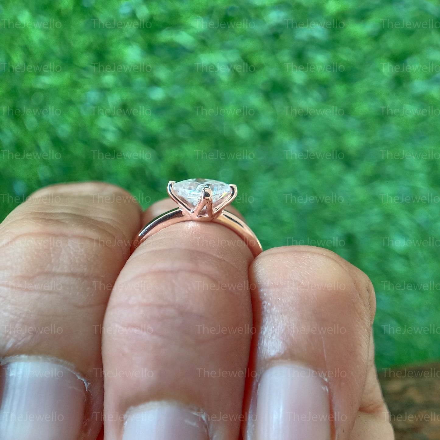 1.40 CT Princess Cut Moissanite Engagement Ring / 14K Rose Gold Promise Ring For Her / Handcrafted Moissanite Ring / Thanksgiving Women Gift