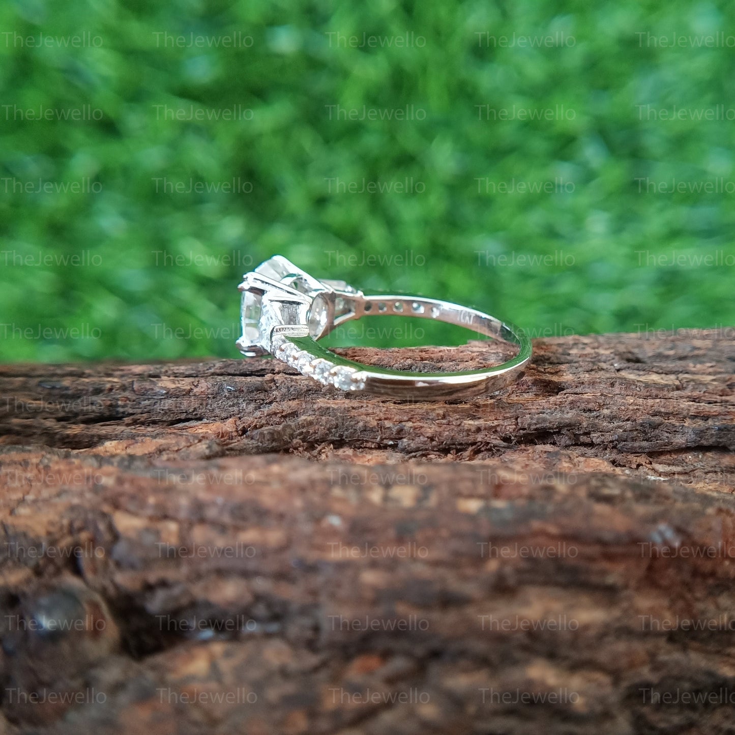 Antique Cushion Cut Moissanite Engagement Ring, Elongated Cushion Cut Ring, Side Tapper Moissanite Engagement Ring