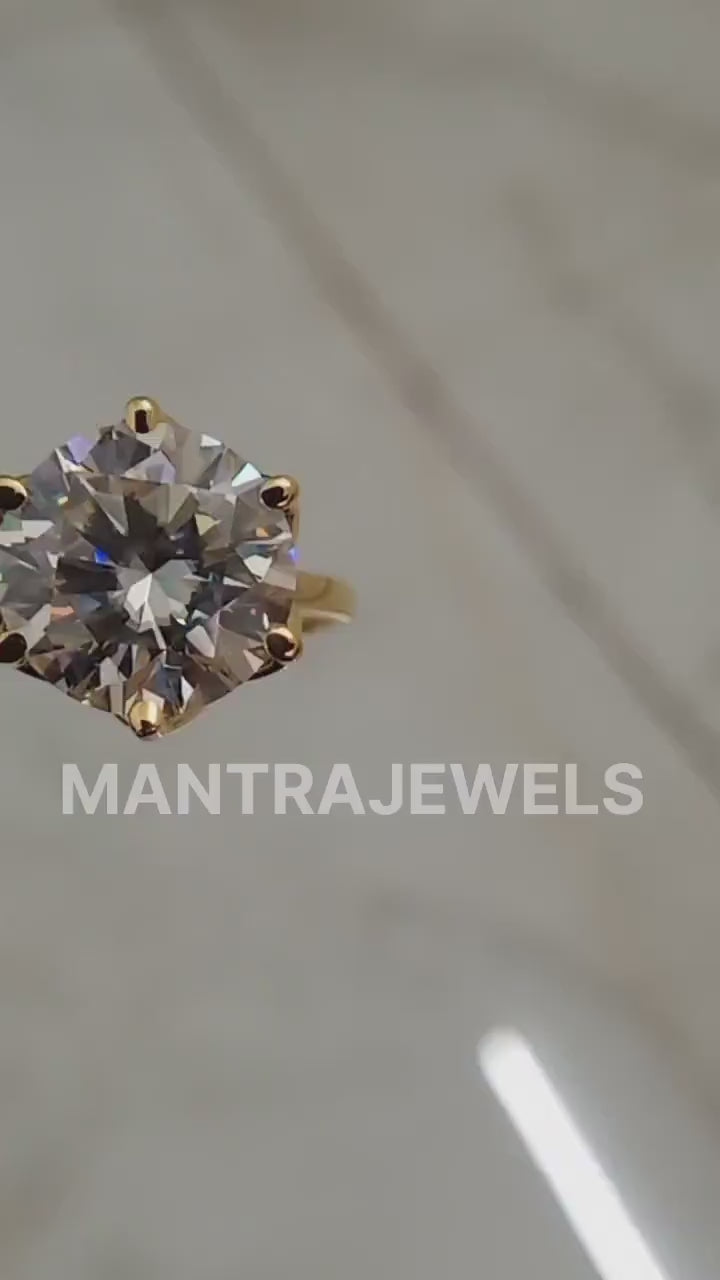 10 CT Brilliant Round Cut- Moissanite Ring- Engagement Ring- Wedding Ring- Proposal Ring- Danity Ring- Anniversary Ring- Gift for her