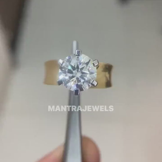 3CT Round Moissanite Engagement Ring for Him, Men's Wedding Ring, Anniversary Gift for Him, Statement Ring, Unique Father's Day Gift