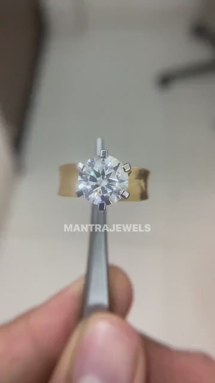 3CT Round Moissanite Engagement Ring for Him, Men's Wedding Ring, Anniversary Gift for Him, Statement Ring, Unique Father's Day Gift