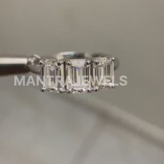 Similar Moissanite Diamond Size Ring, Emerald Cut Handmade Ring For Her, Solid Gold Engagement Ring, Designer Anniversary Gift Ring.