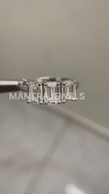 Similar Moissanite Diamond Size Ring, Emerald Cut Handmade Ring For Her, Solid Gold Engagement Ring, Designer Anniversary Gift Ring.