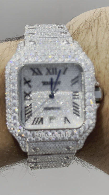 Cartier Iced Out Moissanite Watch